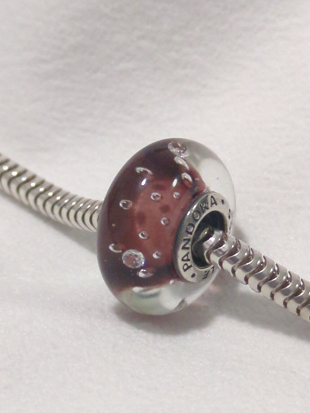 ❤️ EUC PANDORA CHARM GLASS MURANO PURPLE 925 ALE